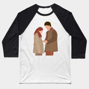 Office Jim and Pam Listening Music Song Headphones Fan Art Baseball T-Shirt